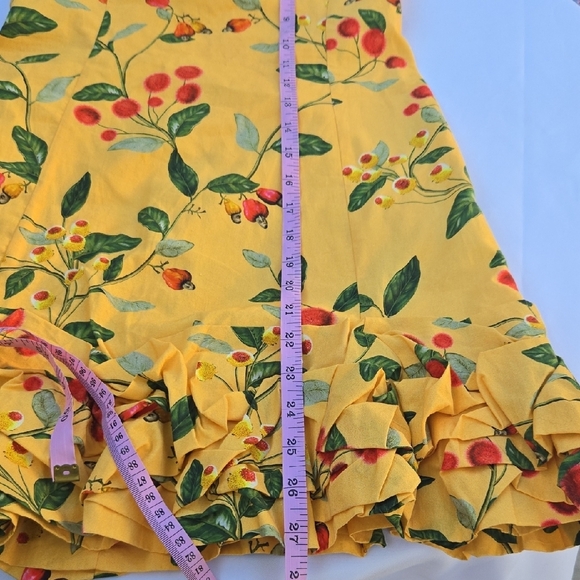 Agua Bendita Yellow Floral Off-Shoulder Mini Dress - Picture 15 of 16